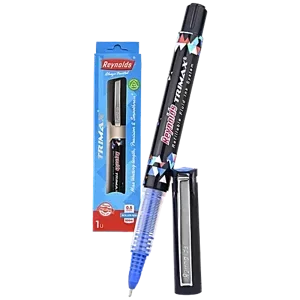 4 Reynolds Trimax Roller Pen Refillable Water Proof Fluid Ink System For Smooth Writing Blue