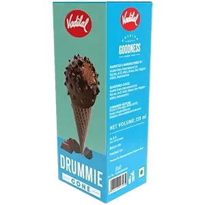 1 Vadilal Drummie Chocolate Ice Cream With Wafer Biscuit Cone