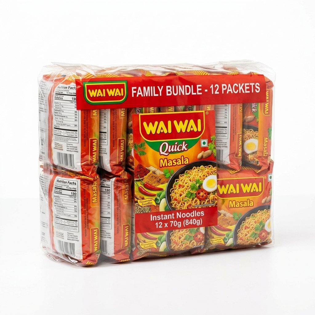 Wai Wai Instant Noodles 12-Pack Family Bundle