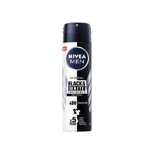 nivea-men-black-white-original-spray-150ml NIVEA MEN BLACK & WHITE ORIGINAL SPRAY 150ML - Image 1